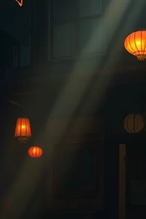 《霓虹旧梦》竖版封面，雨夜街头一块老式霓虹招牌在积水里反光